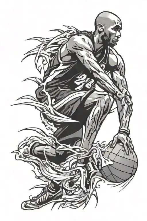 Kobe Bryant inspired black mamba tattoo design idea