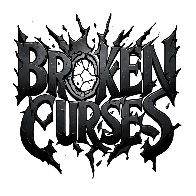 "Broken curses " broken pieces falling tattoo design idea