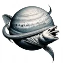 neptune planet underwold pisces tattoo design idea