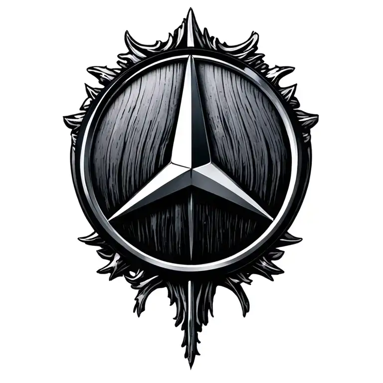 Mercedes logo inside Buick logo tattoo design idea