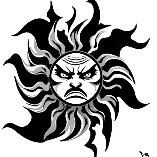angry sun maori tribal tattoo tattoo design idea