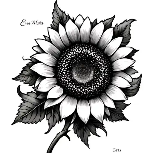 "sunflower and violet, Graz" I want a small tattoo in memory of my grandmother. Her name was Eva Maria Fischer and i want her initials in the tattoo. tattoo design idea
