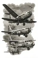 Vietnam tribute with c-47 plane. USAF. staff sergeant. eagle flying. You Sure Are Fucked. tattoo design idea