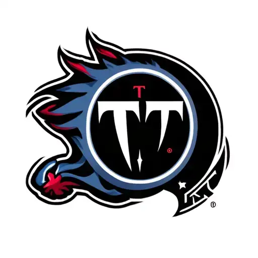 Create a stylized greyscale tattoo based on the Tennessee Titans logo tattoo design idea