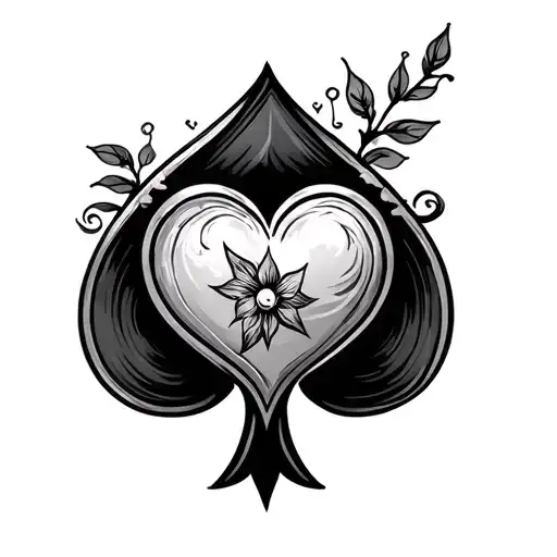spade, heart, everlasting love tattoo design idea