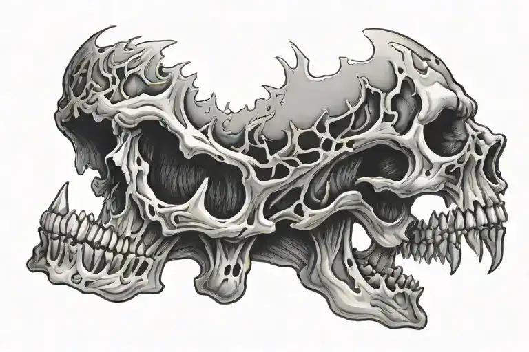 Lower jaw skull tattoo design idea