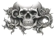 Lower jaw skull tattoo design idea