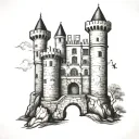 medieval castle style tattoo tattoo design idea