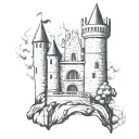 medieval castle style tattoo tattoo design idea