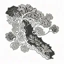 El Salvador, Dominican Republic country outline tattoo design idea