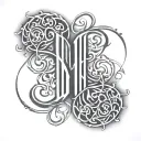 ambigram two names incorporated of alhareth and ayat tattoo design idea