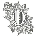 ambigram two names incorporated of alhareth and ayat tattoo design idea