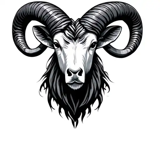 ram horns tattoo design idea