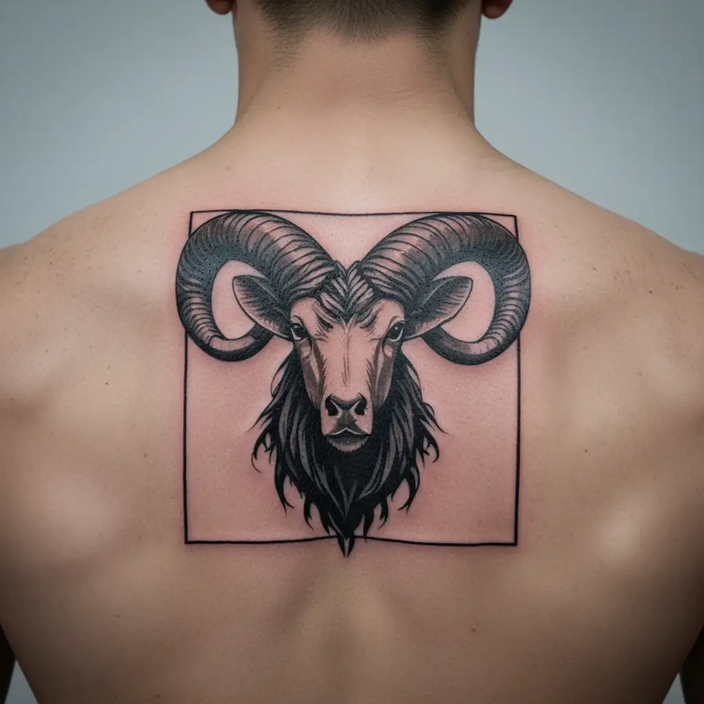 ram horns tattoo design idea