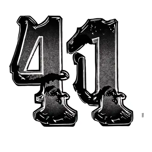 the date 4.11.19 in the shape of Abraham Lincoln's silhouette tattoo design idea