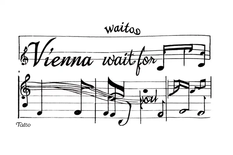 Vienna music notes tattoo Tramp stamp “Vienna waits for you” tattoo design idea