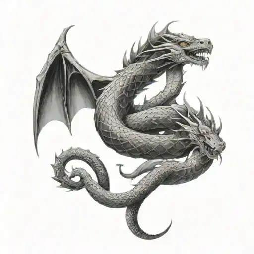 abstract snake and dragon themed arm sleeve tattoo design idea