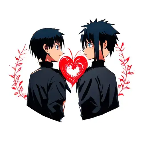 🧩 Composition LayoutLeft ChestFocus: Heart / Emotion / LegacyNaruto & Minato back-to-back, connecting generations tattoo design idea