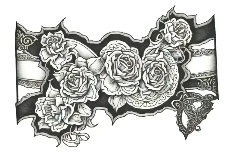 garter belt tattoo design idea
