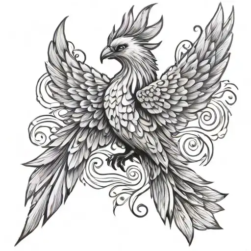 phoenix bird, iceberg tattoo design idea