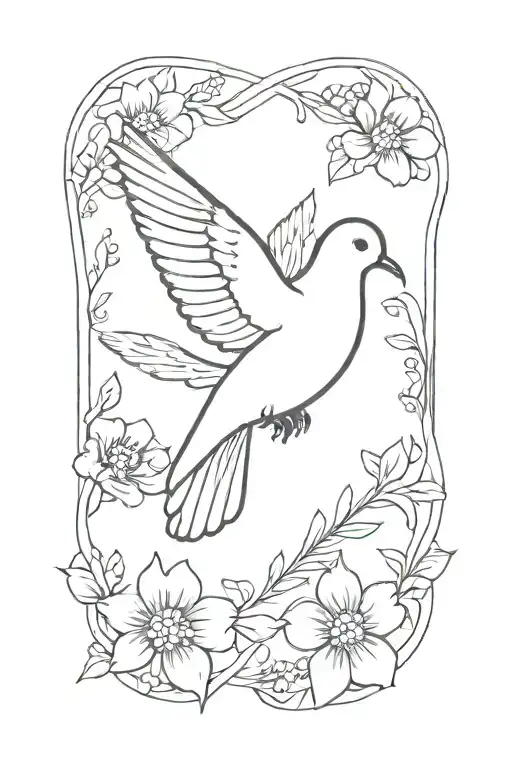 dove that says Lacy Marie tattoo design idea