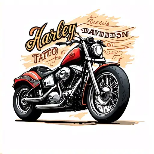 Harley Davidson motorcycle tattoo design idea
