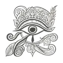 Eye of Horus and Laurel tattoo design idea