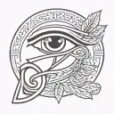 Eye of Horus and Laurel tattoo design idea