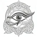 Eye of Horus and Laurel tattoo design idea