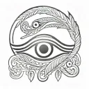 Eye of Horus and Laurel tattoo design idea