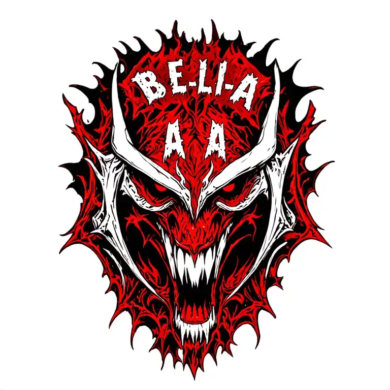 "B E L I A L" BELIAL DEMON tattoo design idea