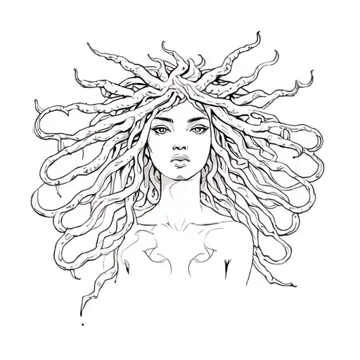african american medusa tattoo design idea