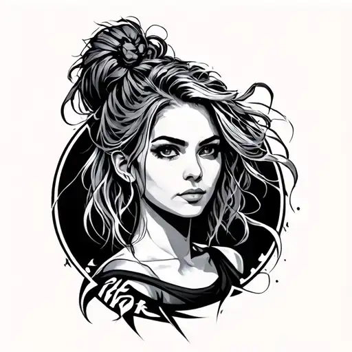 rhea ripley logo tattoo design idea