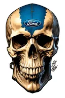 ford truck driver skull tattoo design idea