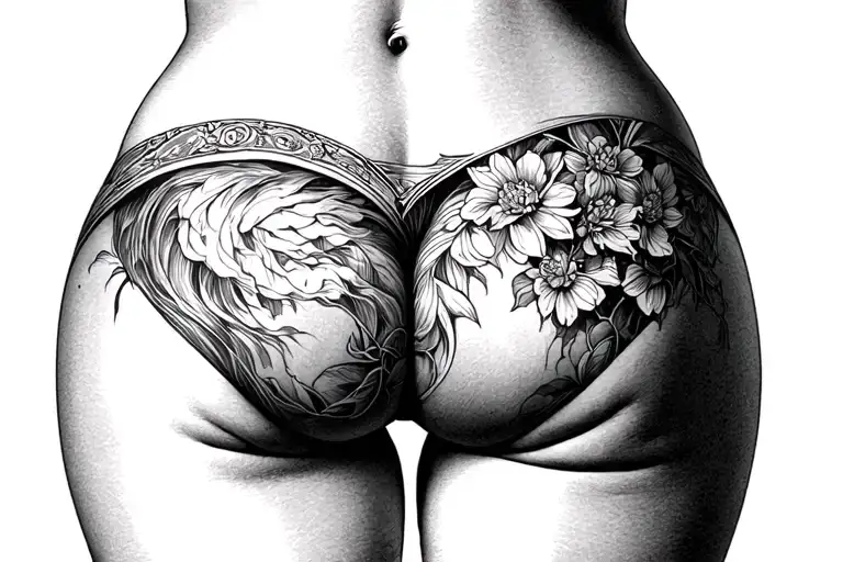  under the buttocks that shapes the buttocks  tattoo design idea