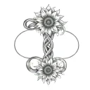 sunflower intertwined infinity symbols forming tattoo design idea