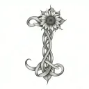 sunflower intertwined infinity symbols forming tattoo design idea