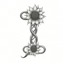 sunflower intertwined infinity symbols forming tattoo design idea