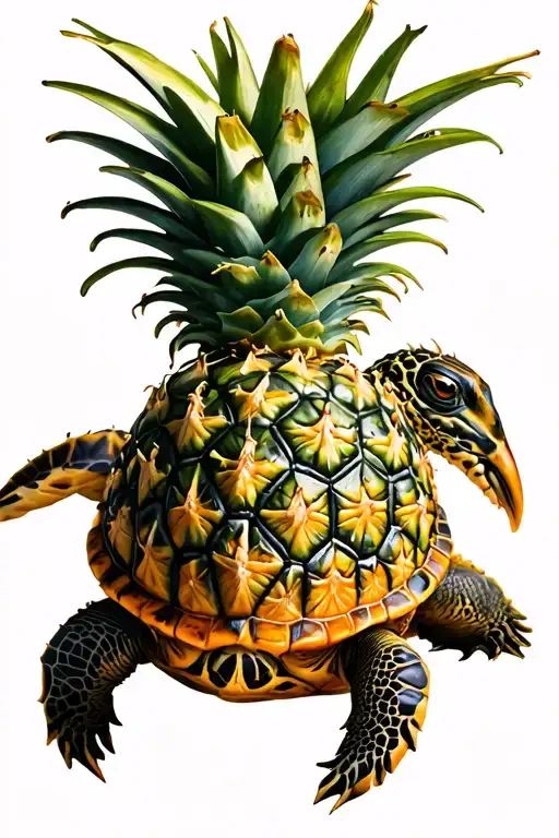 pineapple turtle tattoo design idea
