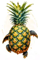 pineapple turtle tattoo design idea