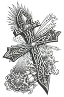 3d ankh symbol sun ray shading tattoo design idea