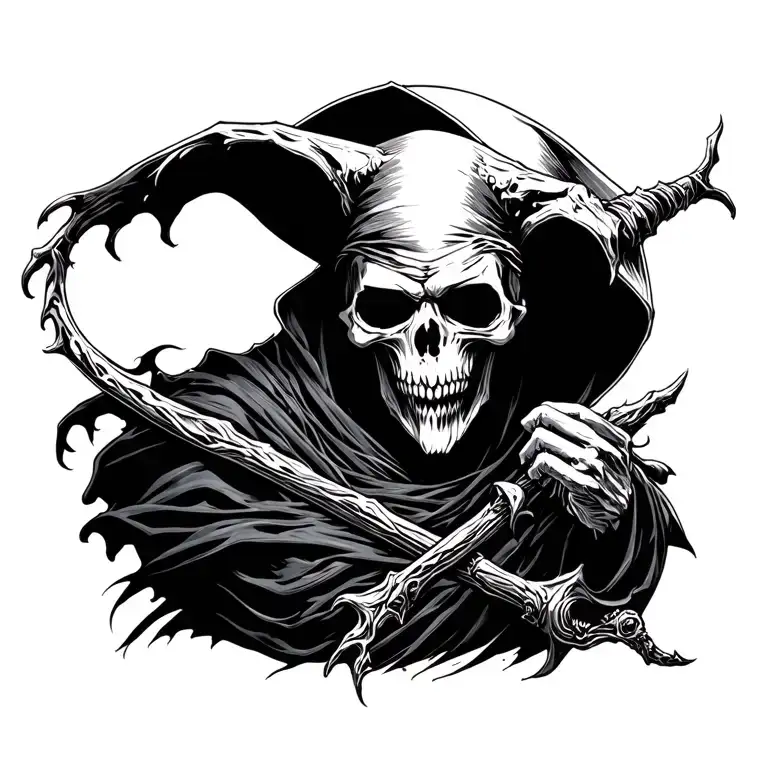 grim reaper tattoo design idea
