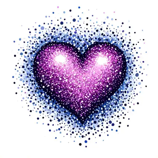 Heart Glitter Effect Sparkle Girly tattoo design idea