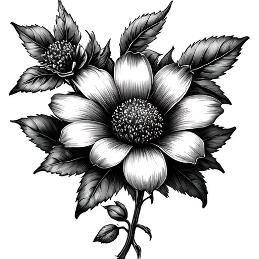 Stitch flower vanille chocolate nut tattoo design idea