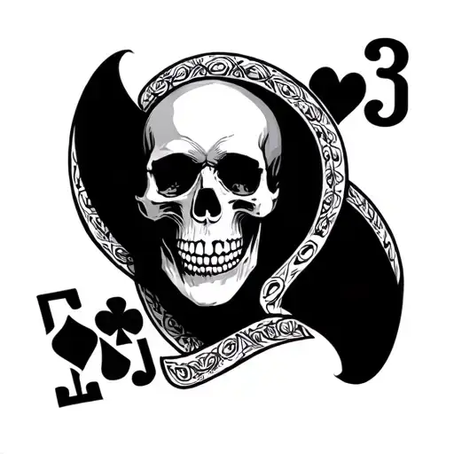 Mexico, dodgers, playing cards, skull tattoo design idea