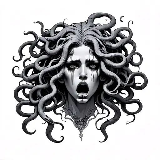 Crying Medusa tattoo design idea