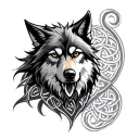 Celtic Wolf tattoo design idea