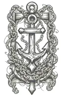 anchor and broken chains breaking free from chains tattoo design idea