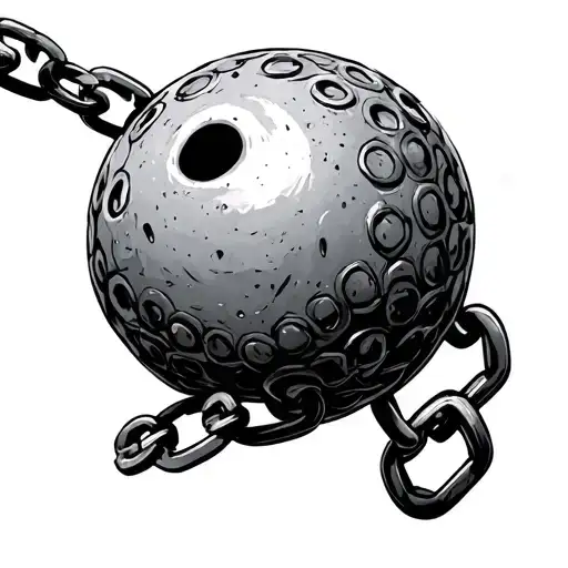 ball and chain tattoo design idea