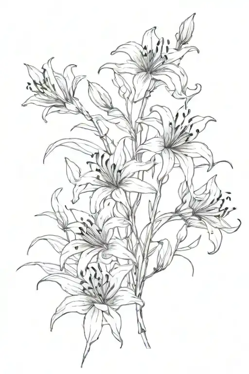 forearm tattoo black smoke lines tracing around red spider lilies and lily bulbs alone with vines and leaves spiraling tattoo design idea